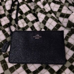 Coach black sparkly wristlet